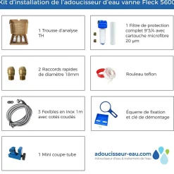 Adoucisseur Eau 20L Fleck 5600 MV Mécanique Volumétrique Complet Avec Accessoires Fabriqué En France-Toodo