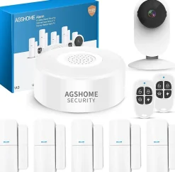 Alarme Maison sans Fil Camera1080P , 120dB Alarme Maison connectée 2.4GHz, 9Pack Compatible avec Alex^Nature Pro Online