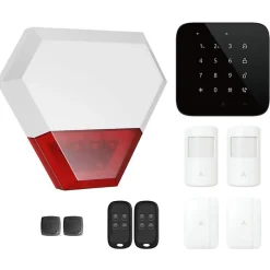 Alarme maison sans fil wifi et gsm 4G connectée Casa Noire avec sirène extérieure - kit 7-Lifebox Hot