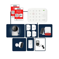 Alarme Maison Wifi Sans Fil Vigilia VIG502 - Kit Complet avec Caméras Full HD intérieur et extérieure autonome et 9 Acces-Daewoo Discount