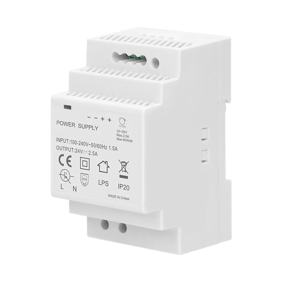 Alimentation Courant Continu 24v 2,5a 60w - 3 Modules - Transformateur 220v - 24v Cc- Discount