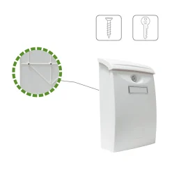 - Boîte aux lettres 7 - 345 x 240 x 105 mm - Plastique - Blanc-Amig Outlet