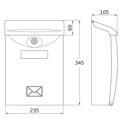 - Boîte aux lettres 7 - 345 x 240 x 105 mm - Plastique - Vert^Amig New
