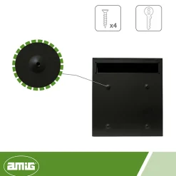 - Boîte aux lettres 6 - 400 x 360 x 100 mm - Acier - Noir^Amig Outlet