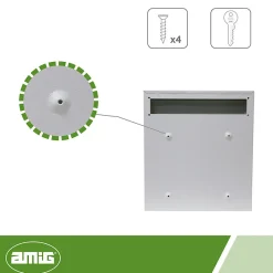 - Boîte aux lettres 6 - 400 x 360 x 100 mm - Acier - Blanc^Amig Outlet