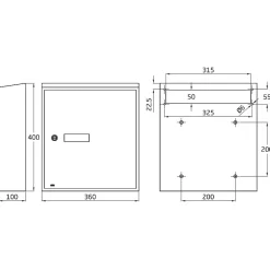 - Boîte aux lettres 6 - 400 x 360 x 100 mm - Acier - Blanc^Amig Outlet