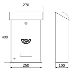 - Boîte aux lettres 2 - 400 x 250 x 100 mm - Acier - Blanc^Amig Best