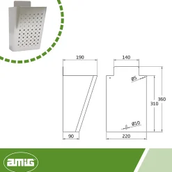 - Boîte publicité 77 - 220 x 360 x 190 mm - Acier inoxydable - Inoxydable-Amig