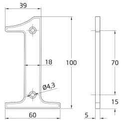 - Chiffres - 4'' - 100 mm - Laiton - Poli^Amig New