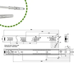 AMIG - Coulisse pour tiroir à bille 35 - 500 x 45 mm - Acier - Zingué^ Sale