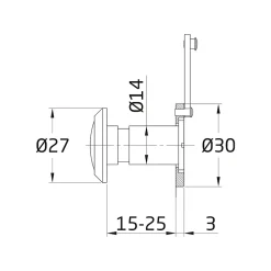 - Judas optique 4 - 14 15-25 mm - Laiton - Poli-Amig New