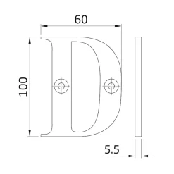 - Lettres laiton - 4'' - 100 mm - Laiton - Poli^Amig Outlet