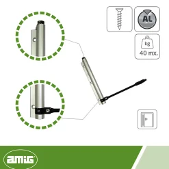 - Paumelle ressort 200 - 190 x 180 mm - Aluminium - Argent^Amig Sale