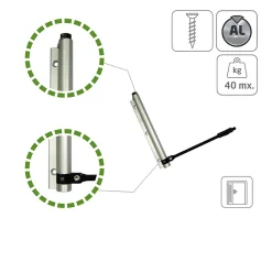 - Paumelle ressort 200 - 190 x 180 mm - Aluminium - Argent^Amig Sale