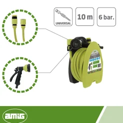 - Tuyau enrouleur 2074 - 10 m - PVC - Vert pistache^Amig