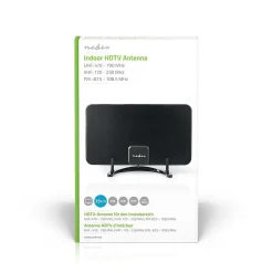 Antenne HDTV d'Intérieur 0 - 25 km Gain de 26 dB FMVHFUHF Noire^Nedis Clearance