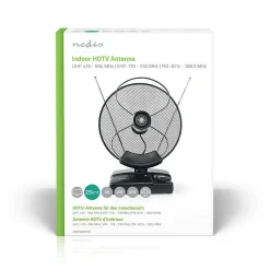 Antenne HDTV d'Intérieur 0 - 25 km Gain de 30 - 36 dB FMVHFUHF Noire-Nedis Outlet