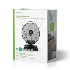 Antenne HDTV d'Intérieur 0 - 25 km Gain de 30 - 36 dB FMVHFUHF Noire-Nedis Outlet