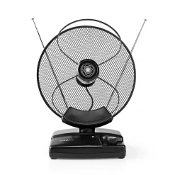 Antenne HDTV d'Intérieur 0 - 25 km Gain de 30 - 36 dB FMVHFUHF Noire-Nedis Outlet