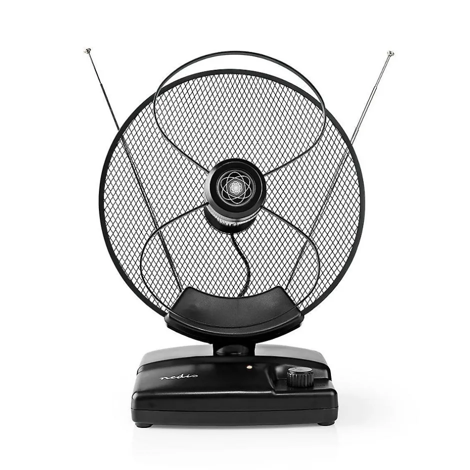 Antenne HDTV d'Intérieur 0 - 25 km Gain de 30 - 36 dB FMVHFUHF Noire-Nedis Outlet