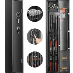 Armoire à 3 Fusils 4 Pistolets en Acier Coffre-Fort pour Armes à Feu 2 Façons de Verrouillage Mot de Passe et 2 Clés^Nature Pro Best