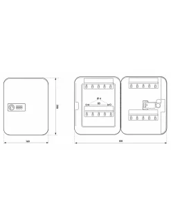 Armoire à clés à combinaison, 3 chiffres, capacité 30 clés, 200x160x75mm, époxy noir --Thirard Hot