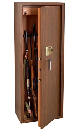 Armoire à fusils à code aspect bois TLE/10, capacité 10 fusils -^Technosafe