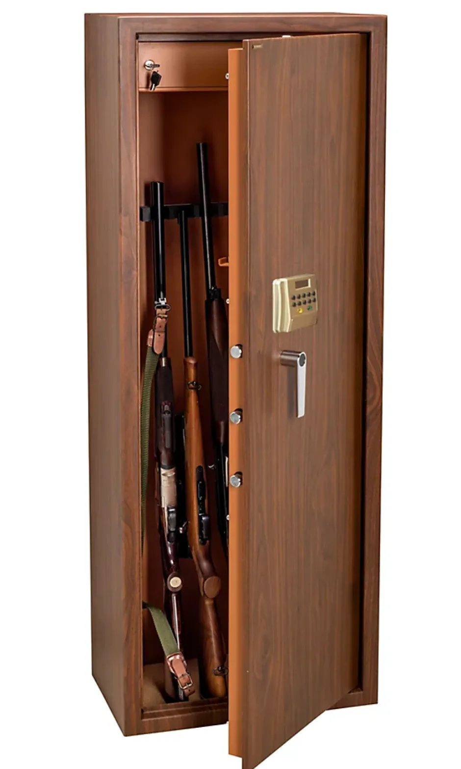 Armoire à fusils à code aspect bois TLE/10, capacité 10 fusils -^Technosafe