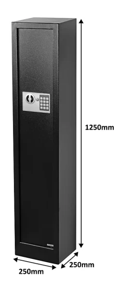 Armoire à fusils serrure électronique – 3 armes, acier noir – 60 L – l.25 x H.125 x P.25 cm^Smith & Locke Hot