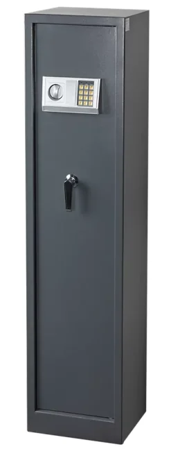 Armoire à fusils serrure électronique – 5 armes avec coffre intérieur, acier gris – 120 L – l.35 x H.145 x P.30 cm-Smith & Locke Sale