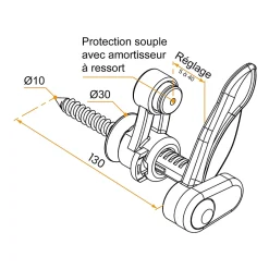 Arrêt Marseillais, composite noir, avec butée amortissante, L. 130 mm^Autres Discount