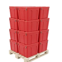 Bac à sable incendie/ à sel de déneigement 140l + pelle- lot de 16^Plast'Up Rotomoulage Outlet