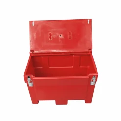 Bac à sable incendie/ à sel de déneigement 300l + grenouillères + cadenas-Plast'Up Rotomoulage New