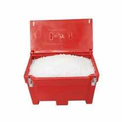 Bac à sable incendie/ à sel de déneigement 300l + grenouillères + cadenas-Plast'Up Rotomoulage New