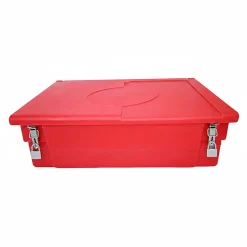 Bac à sable incendie/ à sel de déneigement 100l + grenouillères + cadenas^Plast'Up Rotomoulage