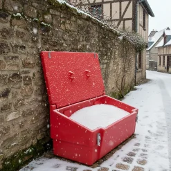 Bac à sable incendie/ à sel de déneigement 100l+ grenouillères^Plast'Up Rotomoulage Clearance