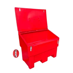 Bac à sable incendie/ à sel de déneigement 300l+ grenouillères + cadenas-lot de 6^Plast'Up Rotomoulage Outlet