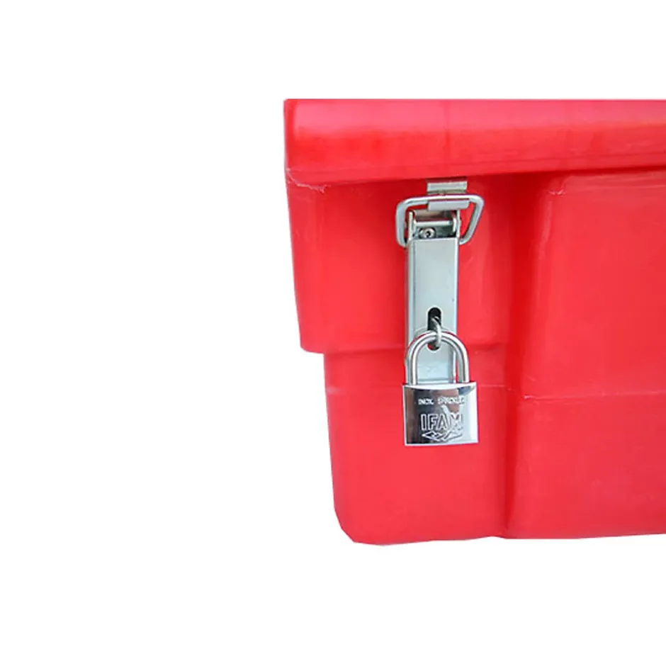 Bac à sable incendie/ à sel de déneigement 100l + grenouillères + cadenas + pelle^Plast'Up Rotomoulage Sale