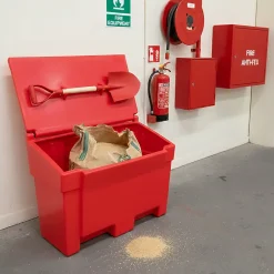 Bac à sable incendie/ à sel de déneigement 200l + pelle^Plast'Up Rotomoulage