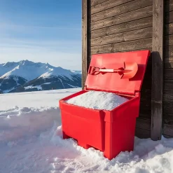 Bac à sable incendie/ à sel de déneigement 200l + pelle^Plast'Up Rotomoulage