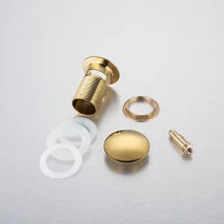 Bonde clic-clac avec trop-plein, pour lavabo, finition gold, laiton-Balneo Online