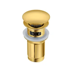 Bonde clic-clac avec trop-plein, pour lavabo, finition gold, laiton^Balneo Online