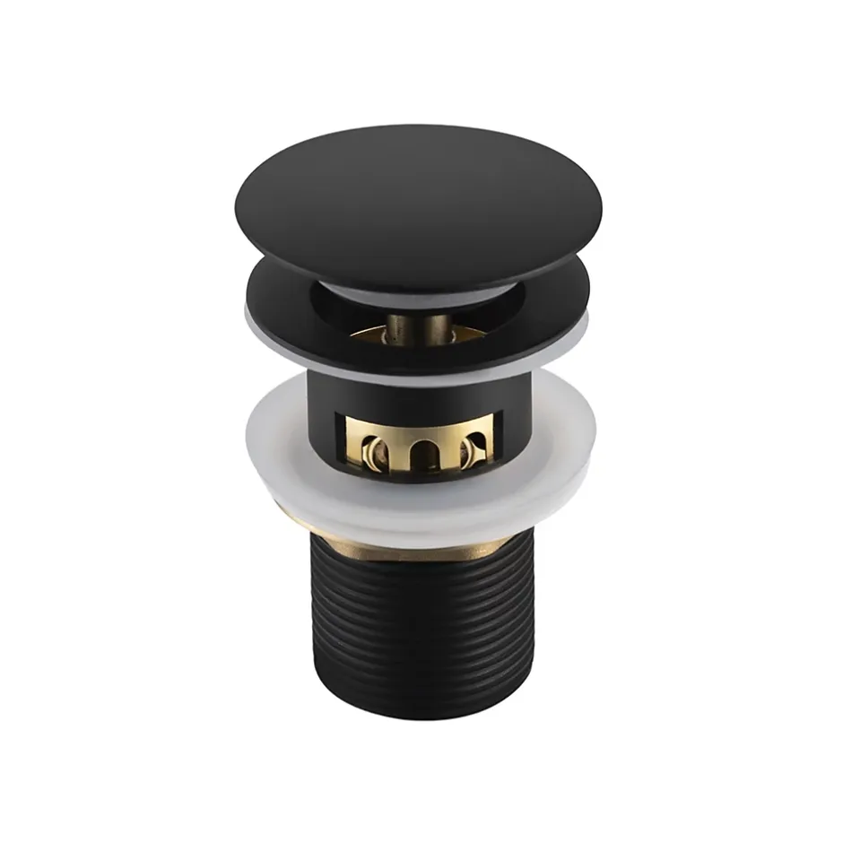 Bonde clic-clac avec trop-plein avec filtre à déchets, pour lavabo, finition noir, laiton^Balneo Clearance