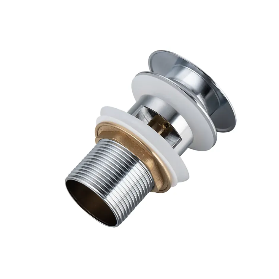 Bonde clic-clac avec trop-plein, pour lavabo, finition chrome, laiton-Balneo Hot