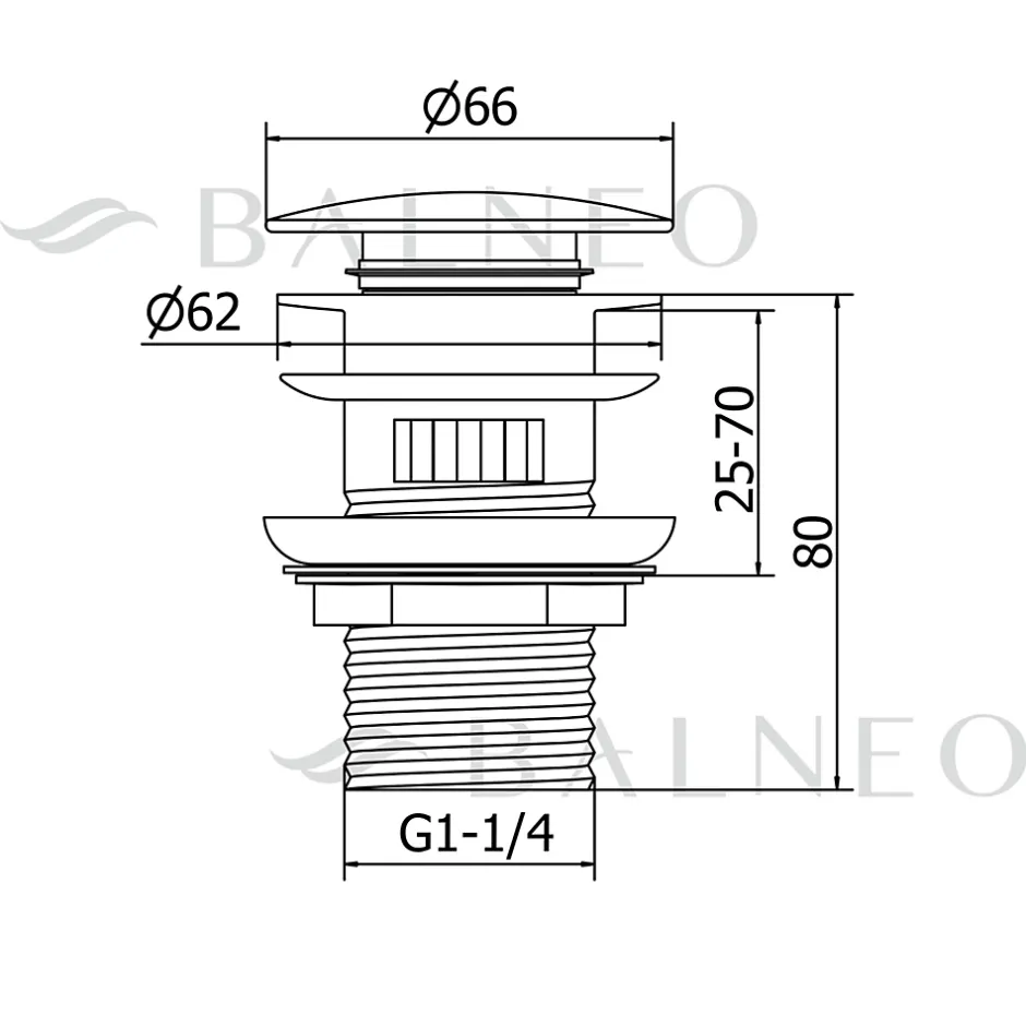 Bonde clic-clac avec trop-plein avec filtre à déchets, pour lavabo, finition chrome, laiton^Balneo Outlet