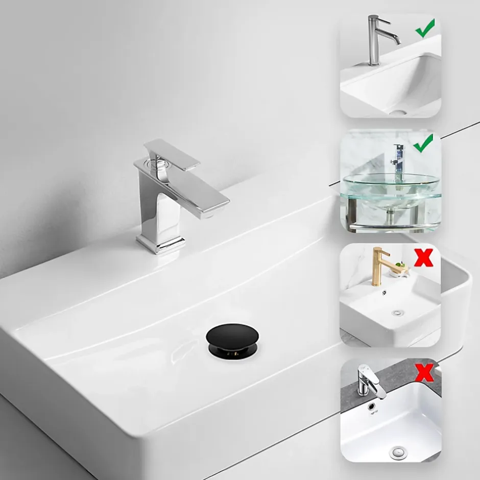 Bonde clic-clac sans trop-plein, pour lavabo, finition chrome, laiton^Balneo Clearance