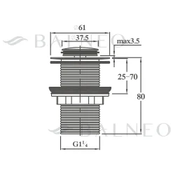 Bonde clic-clac sans trop-plein, pour lavabo, finition chrome, laiton-Balneo Sale