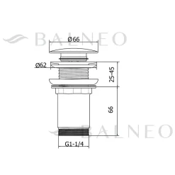 Bonde clic-clac sans trop-plein, pour lavabo, finition gold, laiton-Balneo New