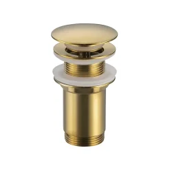 Bonde clic-clac sans trop-plein, pour lavabo, finition gold, laiton-Balneo New