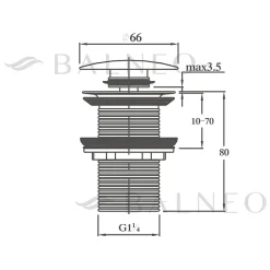 Bonde clic-clac sans trop-plein, pour lavabo, finition noir, laiton^Balneo Best